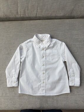 Crewcuts Boys White Button Down Shirt Size 2 Stretch Oxford